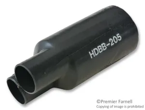 3M Hdbb-205-1-250. Heat Shrink Boot, 1 To 2 Trans, 20.32Mm Id, Po, Black