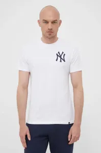 Bavlněné tričko 47brand MLB New York Yankees bílá barva, s potiskem #5163151
