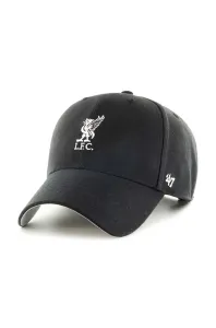 Bavlněná baseballová čepice 47brand EPL Liverpool FC černá barva, s aplikací