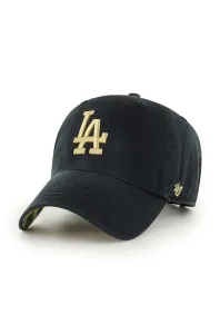 Bavlněná baseballová čepice 47brand MLB Los Angeles Dodgers černá barva, s aplikací #6111444