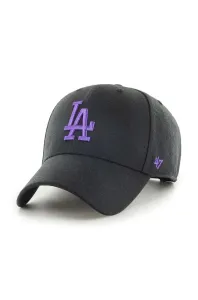 Čepice s vlněnou směsí 47brand MLB Los Angeles Dodgers černá barva, s aplikací #5272452
