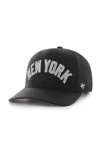 Čepice s vlněnou směsí 47brand MLB New York Yankees černá barva, s aplikací #5565644