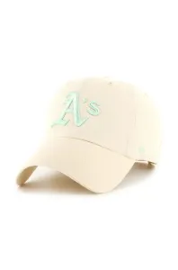 Čepice z vlněné směsi 47brand MLB Oakland Athletics béžová barva, s aplikací