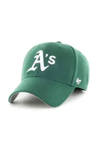 Čepice z vlněné směsi 47brand MLB Oakland Athletics zelená barva, s aplikací, B-MVP18WBV-DGE