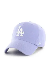 Bavlněná baseballová čepice 47brand MLB Los Angeles Dodgers fialová barva, s aplikací, B-RGW12GWS-LVB