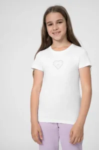 Dětské bavlněné tričko 4F bílá barva, s potiskem #4664067