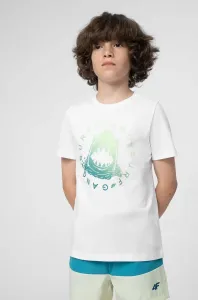 Dětské bavlněné tričko 4F bílá barva, s potiskem #4627900