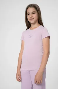 Dětské bavlněné tričko 4F fialová barva, s potiskem