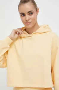 Mikina 4F dámská, žlutá barva, s kapucí, hladká #4664157