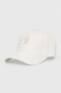 Bavlněná baseballová čepice 4F bílá barva #5956548