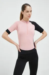 Cyklistické tričko 4F růžová barva, s pologolfem