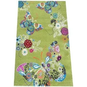 Dětský kusový koberec Motýl zelený 160 × 220 cm