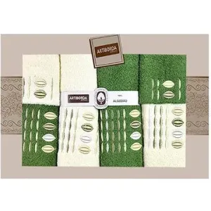 4sleep Dárkové balení ručníků a osušek Artiborda - krém/zelená 63