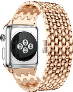 4wrist Ocelový tah s dračím vzorem pro Apple Watch 42/44/45/49 mm - Rose Gold