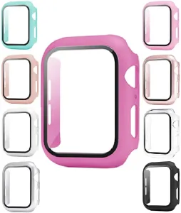4wrist Pouzdro s temperovaným sklem pro Apple Watch - 38 mm Pink