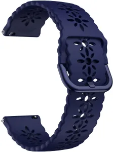 4wrist Silikonový řemínek s květinovým vzorem 22 mm - Dark Blue