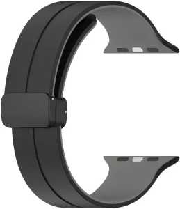 4wrist Silikonový řemínek s magnetickou sponou pro Apple Watch 38/40/41 mm - Black/Grey