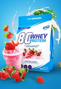 80 Whey Protein - 6PAK Nutrition 908 g White Chocolate Raspberry