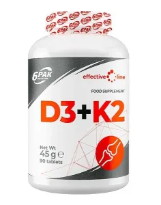 D3 + K2 - 6PAK Nutrition 90 tbl