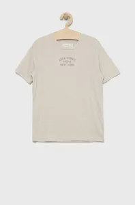 Dětské tričko Abercrombie & Fitch béžová barva, s aplikací #5067428