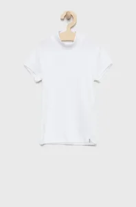 Dětské tričko Abercrombie & Fitch bílá barva, s pologolfem