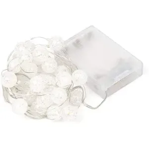 ACA DECOR LED vánoční/dekorační girlanda - kuličky, studená bílá barva, 200 cm, IP20, 2xAA