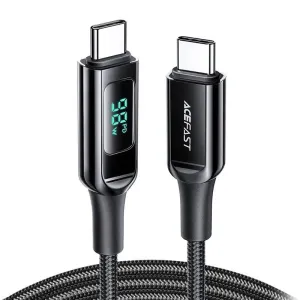 Kabel USB-C na USB-C Acefast C6-03 s displejem, 100 W, 2 m (černý)