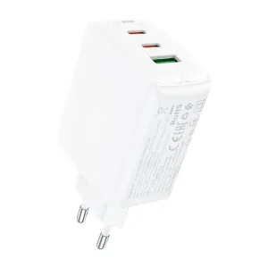 Síťová nabíječka Acefast A41, 2x USB-C + USB, GaN 65W (bílá)