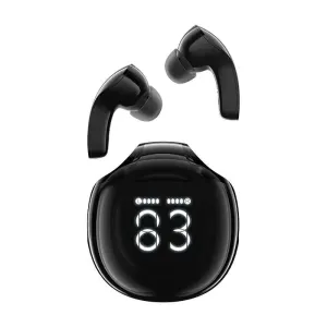 Bezdrátová sluchátka do uší Acefast T9 Bluetooth 5.3 s displejem - černá