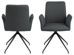 Design Scandinavia Jídelní židle s područkami Naya, textil, tmavě šedá
