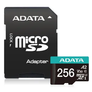 ADATA V30S micro SDXC 256 GB 100 MBps UHS-I U3 Class 10 s adaptérem