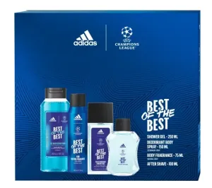 Adidas UEFA Best Of The Best - voda po holení 100 ml + deodorant s rozprašovačem 75 ml + sprchový gel 250 ml + deodorant ve spreji 150 ml