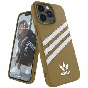 Adidas OR Tvarované pouzdro PU pro iPhone 13 Pro / iPhone 13 - béžové a zlaté