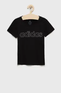 Dětské bavlněné tričko adidas GN4042 černá barva