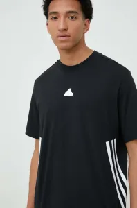 Bavlněné tričko adidas černá barva, s potiskem #4287755