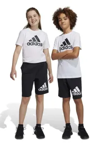 Dětské bavlněné šortky adidas U BL černá barva, nastavitelný pas
