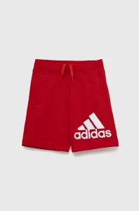 Dětské bavlněné šortky adidas U BL červená barva, nastavitelný pas