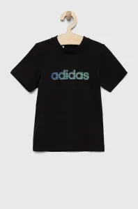 Dětské bavlněné tričko adidas černá barva, s potiskem #4345307