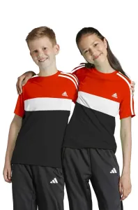 Dětské bavlněné tričko adidas červená barva #5636586