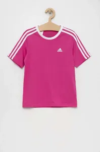 Dětské bavlněné tričko adidas G 3S BF růžová barva