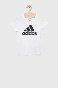 Dětské bavlněné tričko adidas G BL bílá barva #4610379