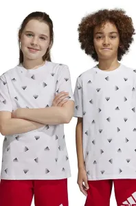 Dětské bavlněné tričko adidas U BLUV TEE bílá barva #5447647