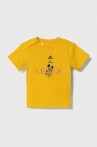 Dětské bavlněné tričko adidas žlutá barva, s potiskem #5997261