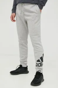 Kalhoty adidas Essentials Fleece Tapered Cuff Logo Šedá / Černá
