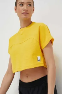 Bavlněné tričko adidas žlutá barva #6146903