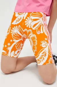 Kraťasy adidas Farm dámské, oranžová barva, vzorované, high waist