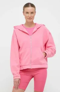 Mikina adidas dámská, růžová barva, s kapucí, hladká #5972664
