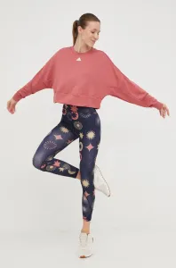 Mikina na jógu adidas Studio růžová barva,