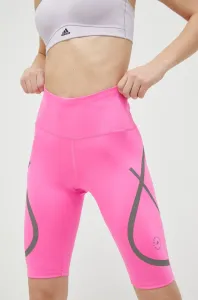 Běžecké šortky adidas by Stella McCartney růžová barva, s potiskem, high waist