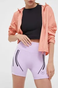 Běžecké šortky adidas by Stella McCartney TruePace fialová barva, s potiskem, high waist #5937922